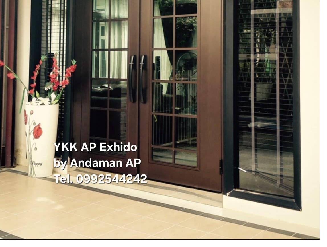 ประตูหน้าบ้าน YKK AP EXHIDO อลูมิเนียม Anodize Plus Powder Sahara Texture